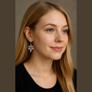 Unbranded Silver Clear Stone Drop Earrings